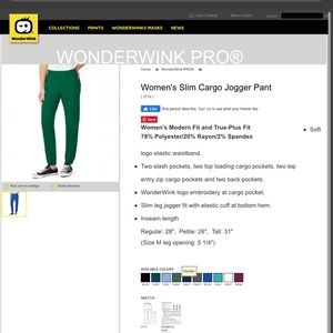 Women’s Slim Cargo Jogger scrub pants
